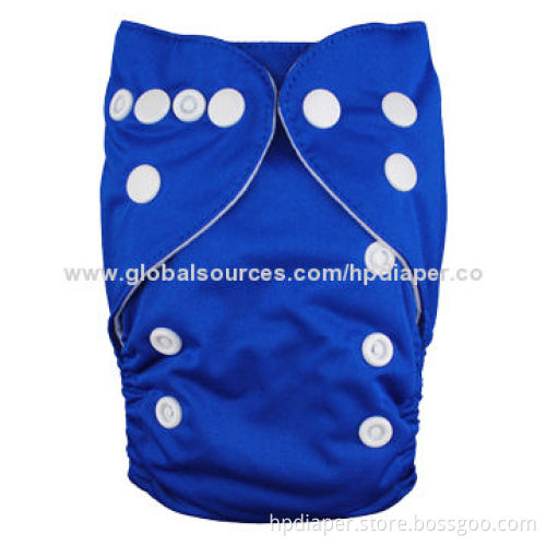 One Size Pocket Solid Color New Born Babies' Cloth Diaper, Snaps Closure, Waterproof and Breathable